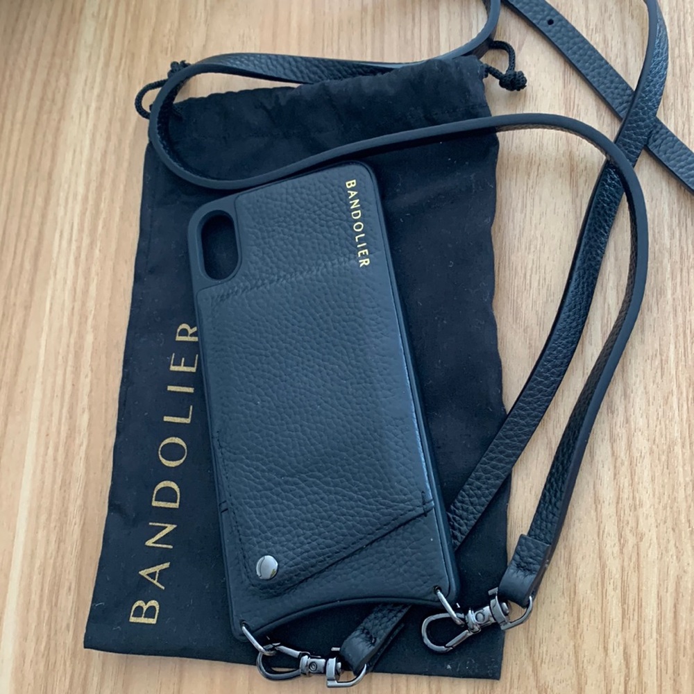 Bandolier iPhone XS Max leather case with strap